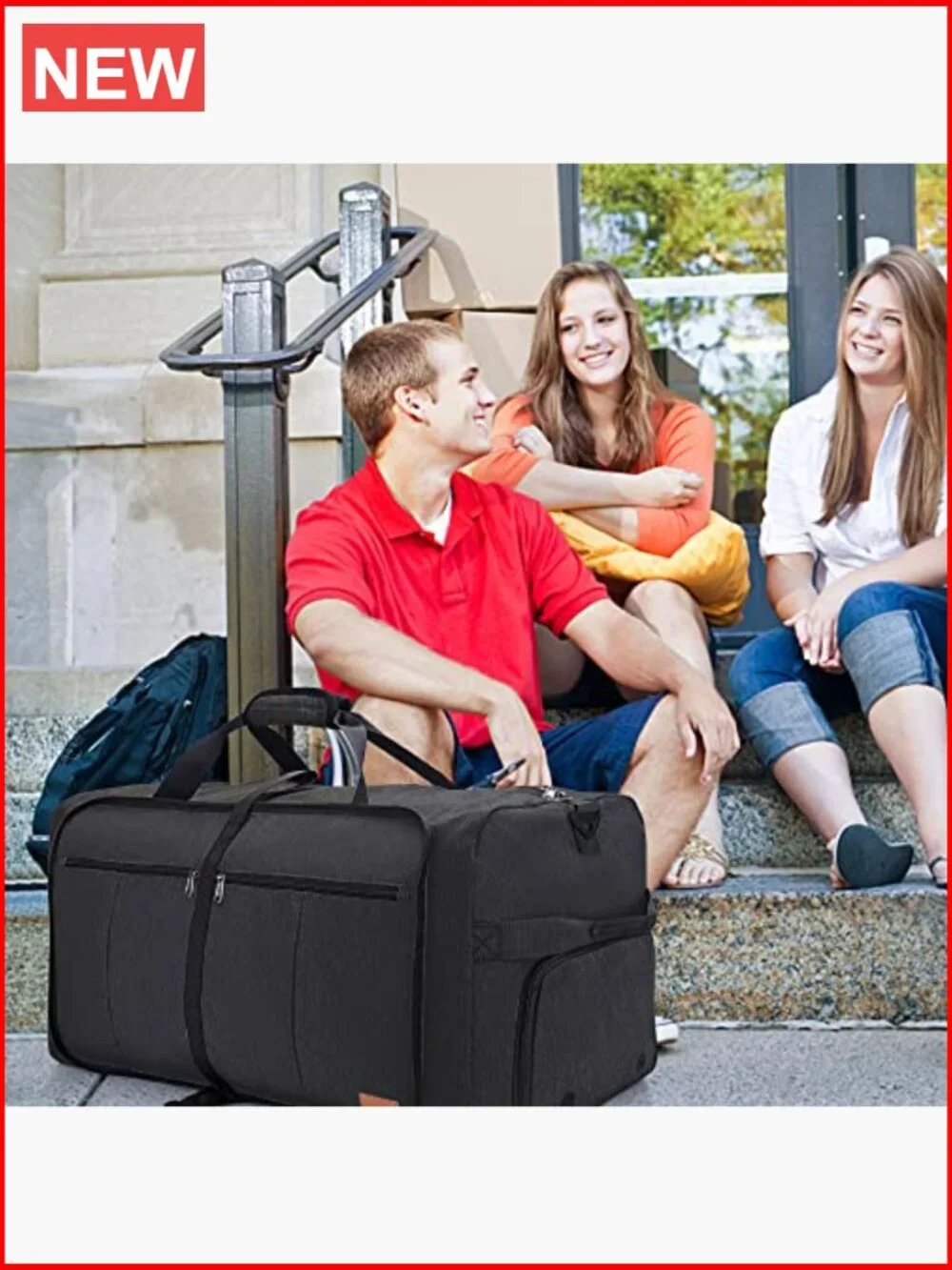 120L Foldable Travel Duffel Bag with Shoe Compartment
